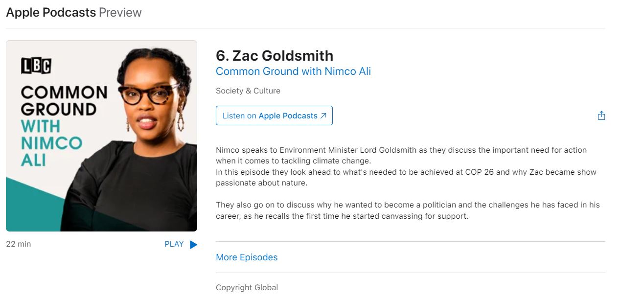 6. Zac Goldsmith Common Ground with Nimco Ali